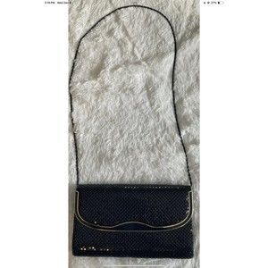 Marlo Metal Mesh Evening Bag Vintage Purse Navy Blue Crossbody/Shoulder READ